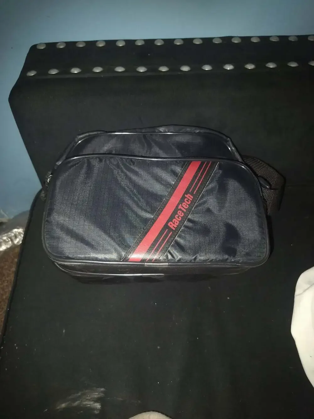 Vintage Race Tech Black and Red Messenger Shoulder Bag